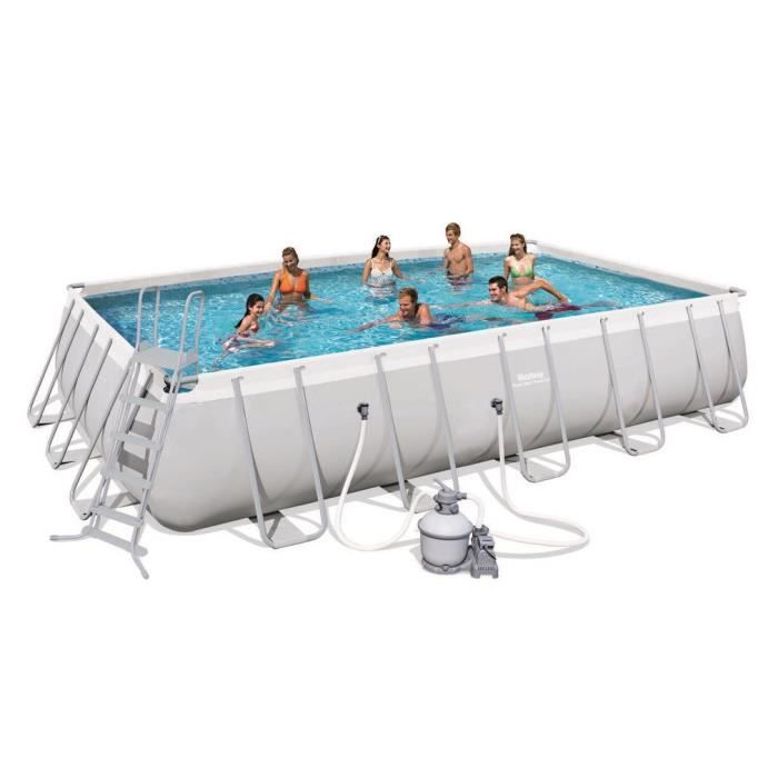 BESTWAY Kit Piscine rectangulaire Power Steel Frame Pools - 6,71x3,66x1,32m