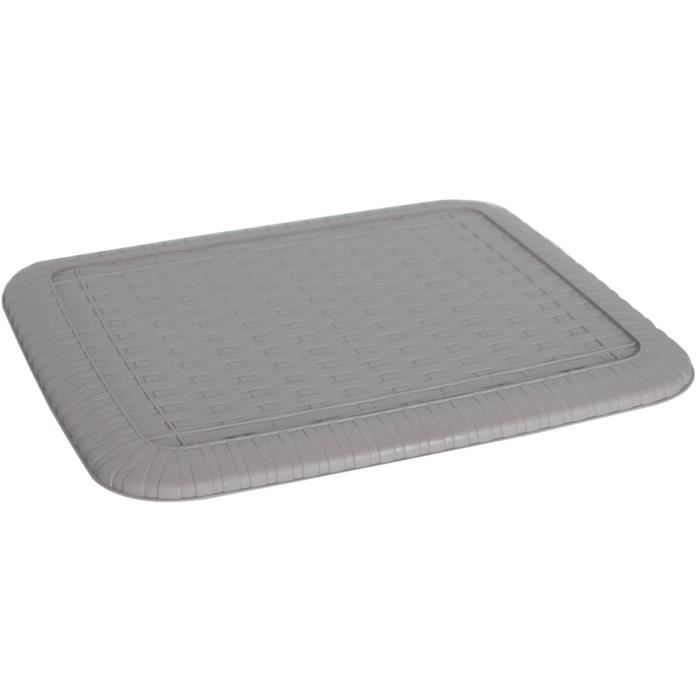 M-HOME Couvercle aspect osier 25L wengé