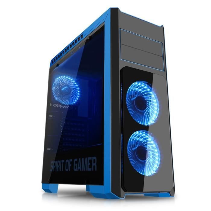 SPIRIT OF GAMER Boîtier PC Gamer Rogue III Bleu Prix pas cher
