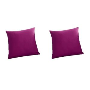 TODAY Lot de 2 coussins déhoussables 100% coton 40x40 cm jus de myrtille