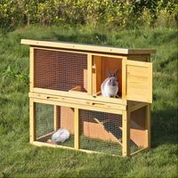 POULAILLER iKayaa 35" Clapier à lapin poules Poulailler en Bo POULAILLER iKayaa 35" Clapier à lapin poules Poulailler en Bo