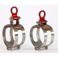 SILENCIEUX POUR POT Collier inox complet avec patte alu rouge pour sil SILENCIEUX POUR POT Collier inox complet avec patte alu rouge pour sil