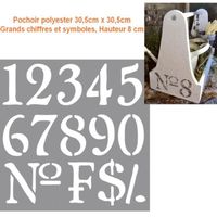 POCHOIR CRÉATIF Pochoir polyester 30,5cm x 30,5cm, Grands chiffres POCHOIR CRÉATIF Pochoir polyester 30,5cm x 30,5cm, Grands chiffres
