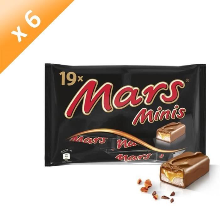 MARS Lot de 6 Mini barres de chocolat au lait fourré de confiserie et caramel - 366 g