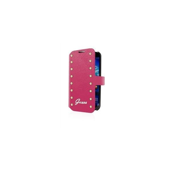 GUESS Etui à rabat pour Samsung Galaxy S5 - Clouté - Rose