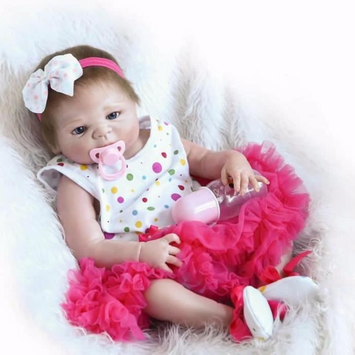 18/"Soft Silicone Vinyl Reborn Baby Doll Lifelike Newborn Girl Child Toy Kid Gift