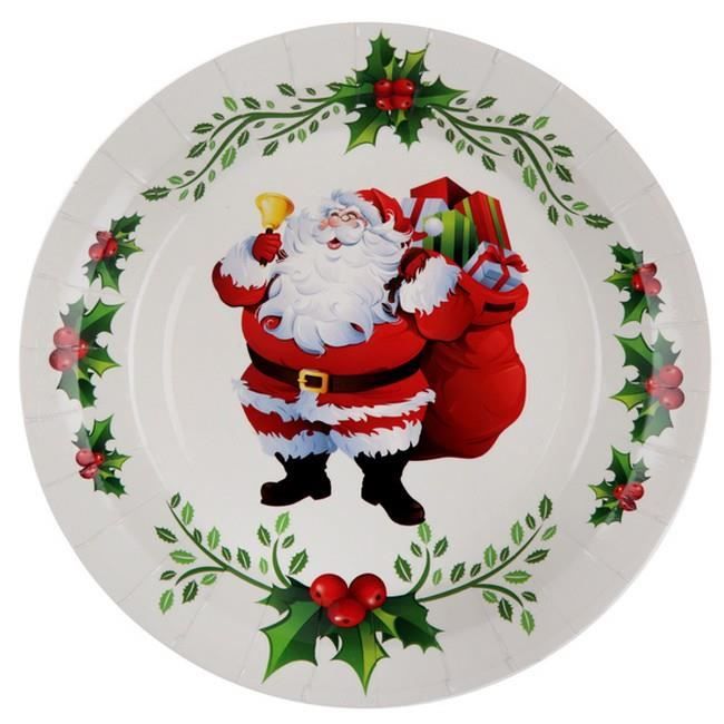 Set D'Assiettes En Verre PartyLite - Joyeux Noël - Piliers Rouges - P90388