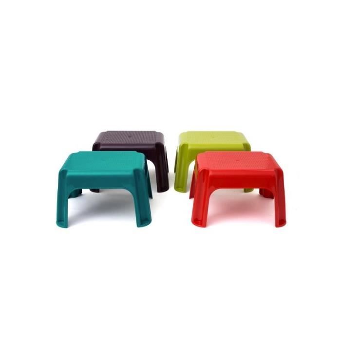 tabouret marche pied table basse de jardin rouge