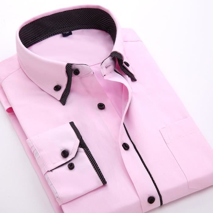 Chemise Homme Blanc Slim Fit rose rose - Achat / Vente ...