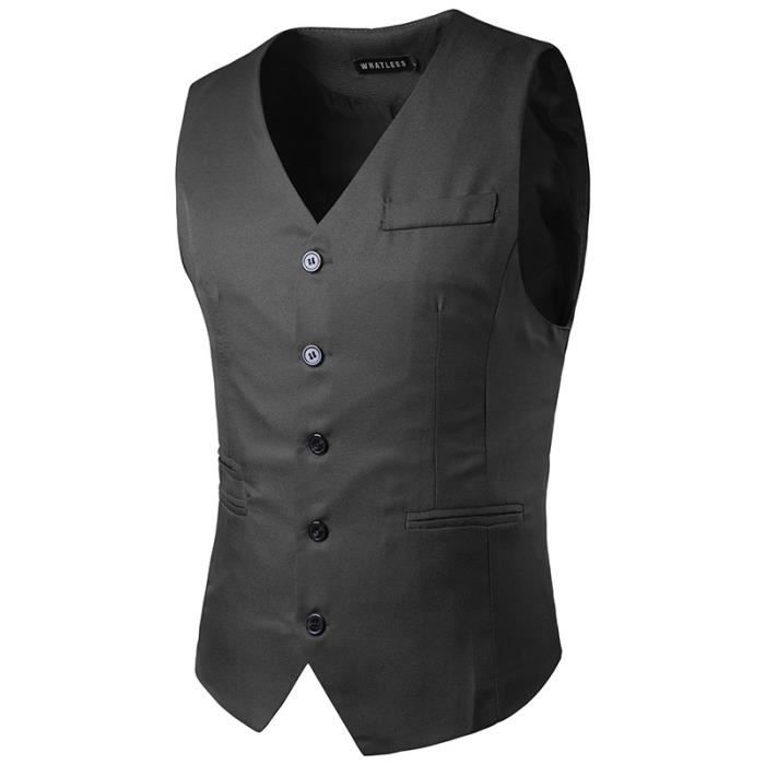 1gilet Costume Business Simple Boutonnage Slim Fit Mariage