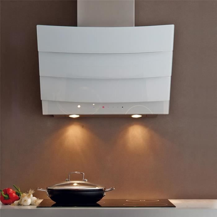 Hotte cuisine murale Silverline CITY blanche Largeur2