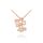 Or rose plaqué carré opale cristal collier pour fe