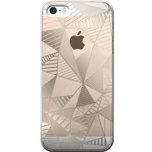 BIGBEN CONNECTED Coque Semi-Rigide Iphone 5 / 5S / SE Triangles Dorés - Transparente