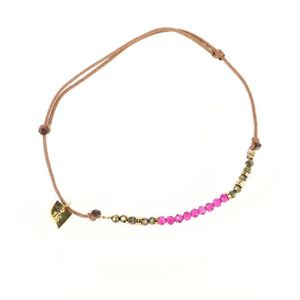 BRACELET , GOURMETTE Bracelet Zag cordon fuschia