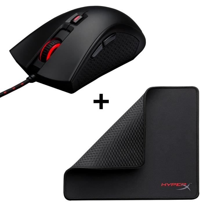 HYPERX Souris Gaming Pulsefire FPS + HyperX Tapis de souris Gaming FURY S Medium