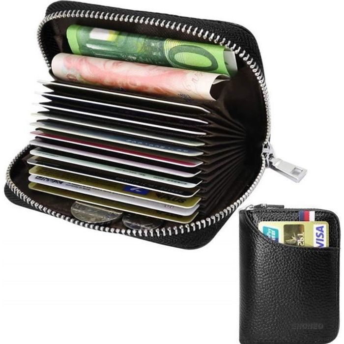 Monnaie Rfid De Cartes Carte Case Visite Crédit Cuir Porte Protector Femmes Hommesnoir Cas rCxodQBeW