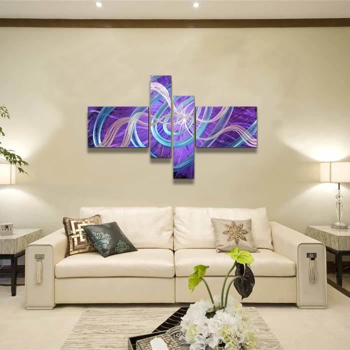 Tooarts étoiles 4 Panneaux Multicolor Peinture Moderne Décoration