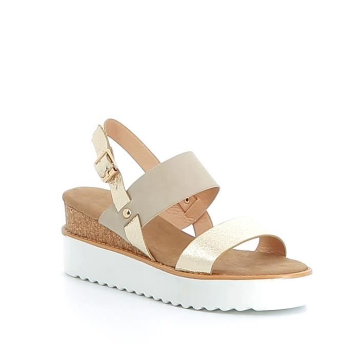 sandales blanches compensées