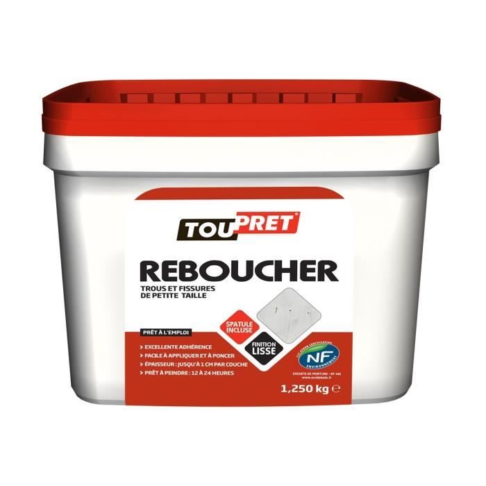 TOUPRET Enduit pâte de rebouchage avec spatule incluse 1,25 kg