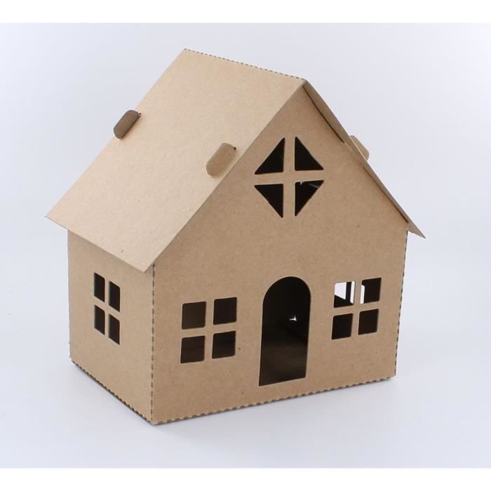 Maison simple en carton - 11,5x11,5 cm - Achat / Vente kit papier