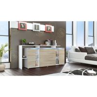 BUFFET - BAHUT Buffet enfilade avec plateau latéral 185 blanc et BUFFET - BAHUT Buffet enfilade avec plateau latéral 185 blanc et