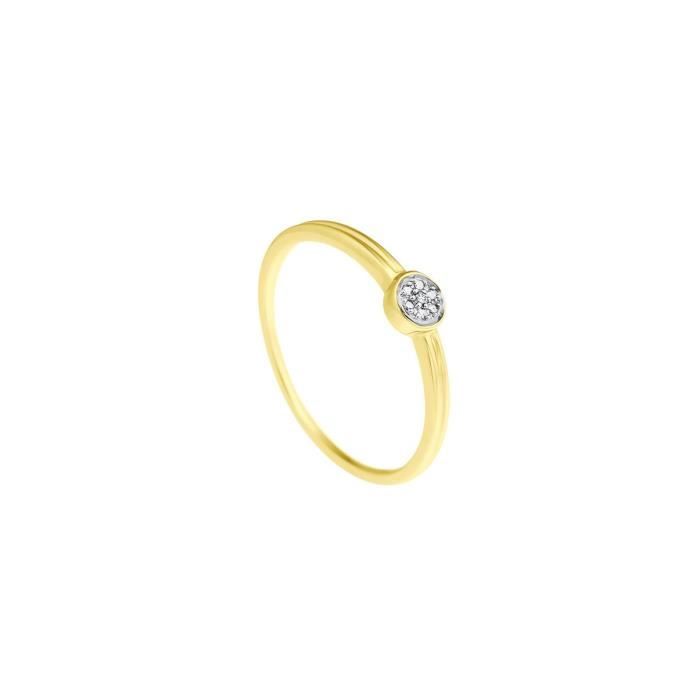 DIAMOND LANE Bague Solitaire Or Jaune 375° et Diamants Femme
