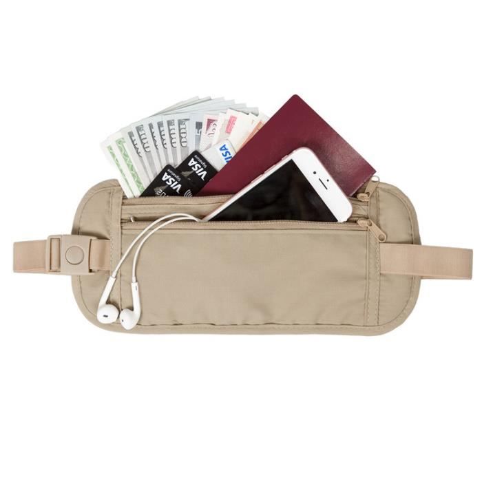 RFID Ceinture de Voyage//Pochette de Ceinture Secr/ète Sac Banane Passeport