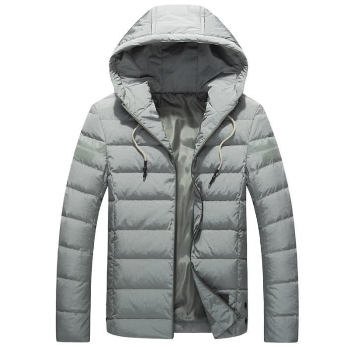 noir Gris Hooded Garder Au Épaississant Fonce Homme Couleur Chaud Doudoune Unie bleu PqUf7Wp
