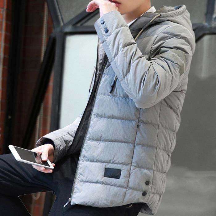 noir Gris Hooded Garder Au Épaississant Fonce Homme Couleur Chaud Doudoune Unie bleu PqUf7Wp