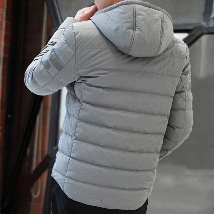 noir Gris Hooded Garder Au Épaississant Fonce Homme Couleur Chaud Doudoune Unie bleu PqUf7Wp