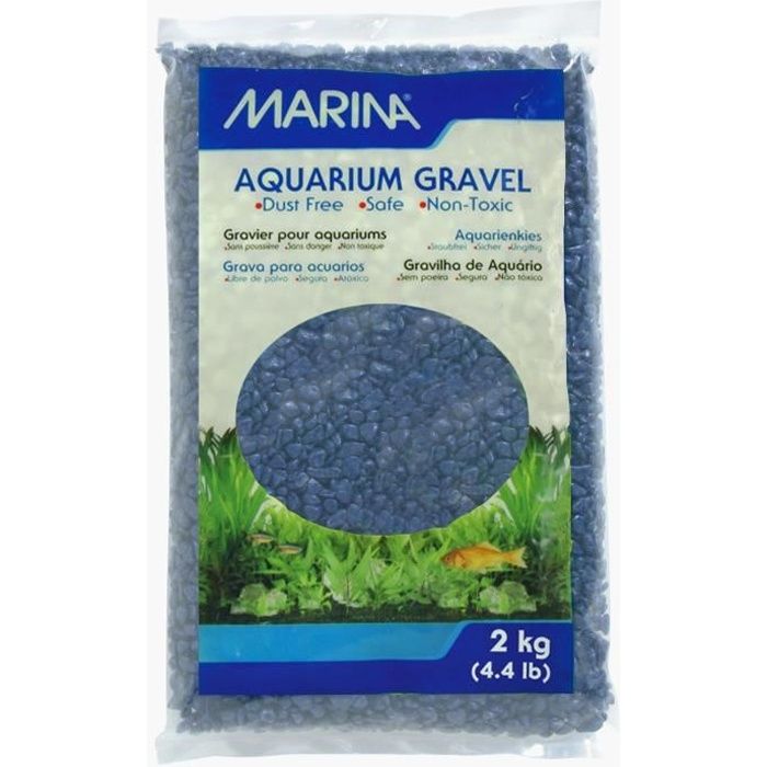 MARINA Gravier Deco bleu marine - 2 kg - Pour aquarium