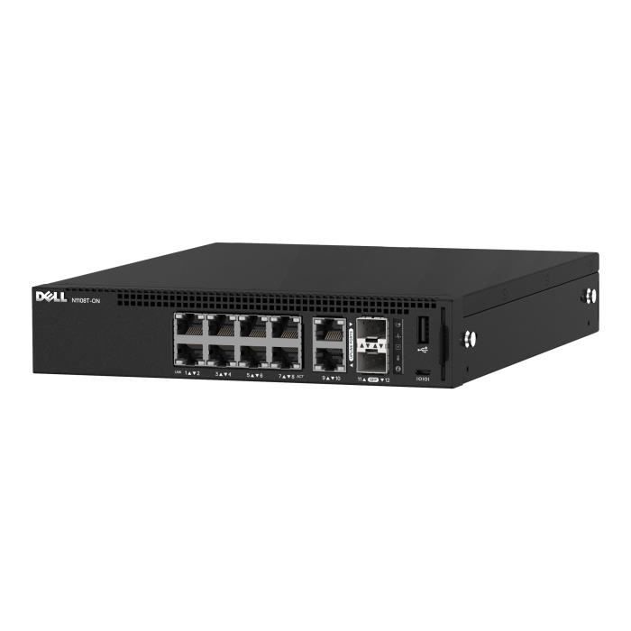 DELL EMC Networking N1108T-ON Commutateur Géré 8 x 10-100-1000 + 2 x Gigabit SFP + 2 x 1000Base-T Montable sur rack