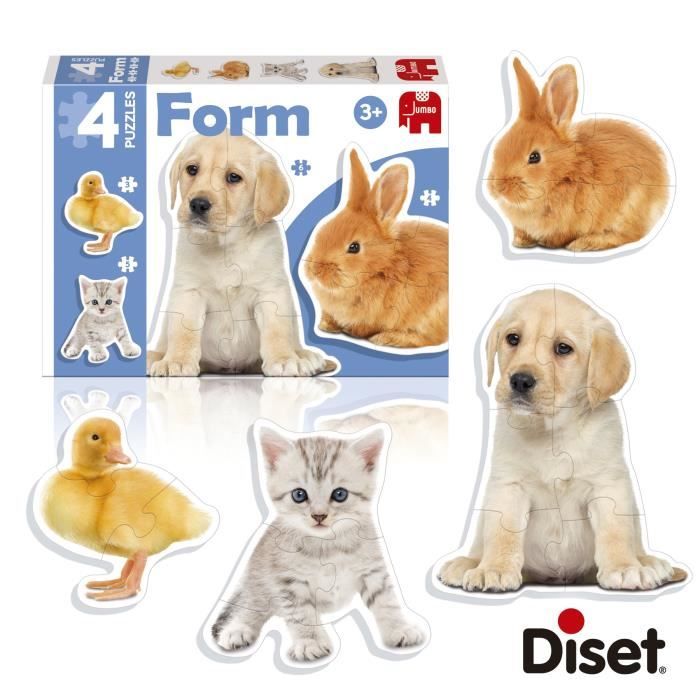 DISET 4 Puzzles Animaux Form Photo