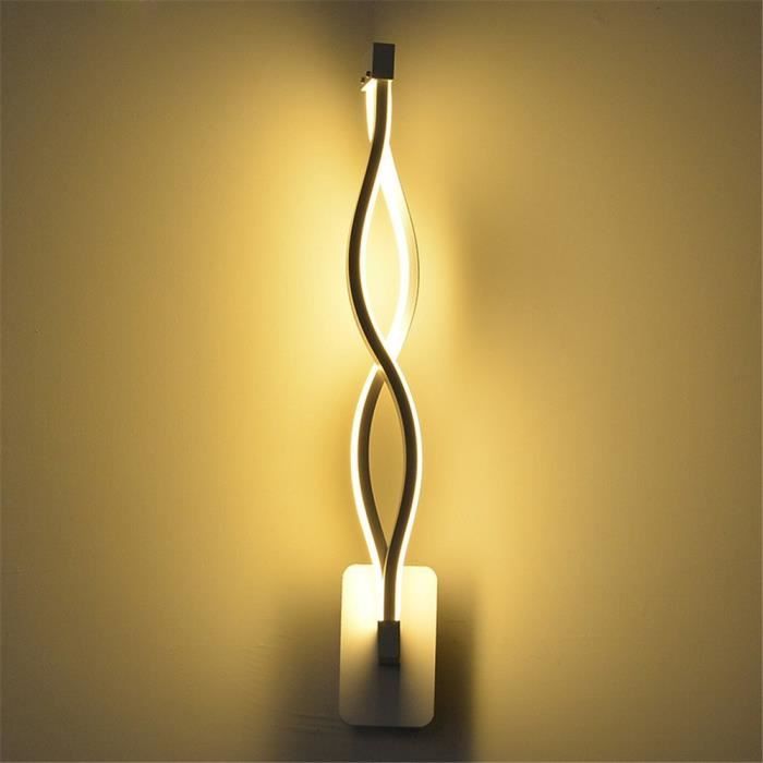 Art Salle Applique Murale Blanche 16w Lampe LampesLumière Led Chaude3000kCeNoir Courbe rdCxoeB