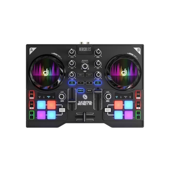 Contrôleur DJ Hercules DJ Control Instinct - 2 Platines, 34 Boutons, Compatible PC/Mac