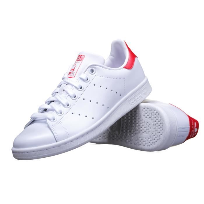 adidas stan smith blanche rouge