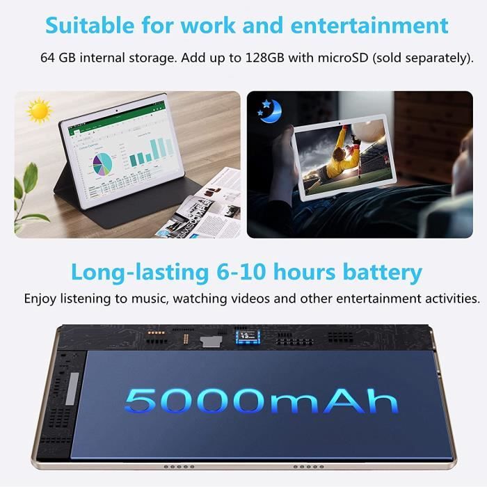 Tablette Tactile 10 pouces -  K107- 4G/3G/WiFi3