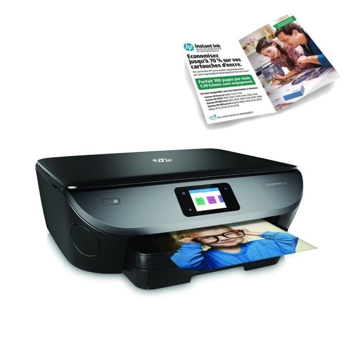 HP Imprimante Tout en un Envy Photo 7130 + forfait Instant Ink 100 pages