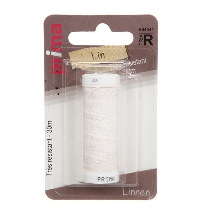 Bobine de fil lin - 30m - Blanc