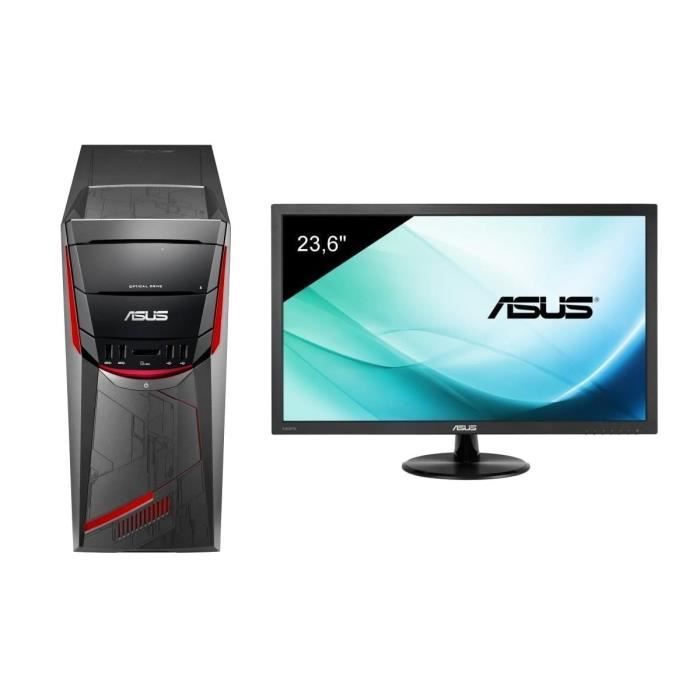 ASUS PC G11DF-FR163T - AMD Ryzen 5 - 8Go - 128Go + 1To - GTX1050 + Ecran VP247HA - 24\