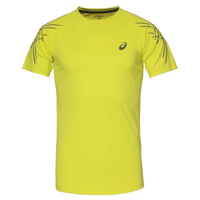 ASICS Stripe Tee shirt manches courtes Homme - Jaune