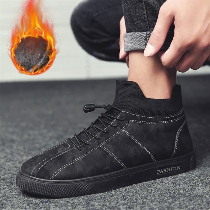 De noir 44 Qualité Extravagant Cachemire Au Supérieure Chaussure Léger Noir Garder Couleur 39 Sneaker Plus Unie Homme Chaud YAqwTwU