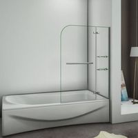 PORTE DE BAIGNOIRE 90x140cm Pare baignoire pivotant, 5mm verre de séc PORTE DE BAIGNOIRE 90x140cm Pare baignoire pivotant, 5mm verre de séc