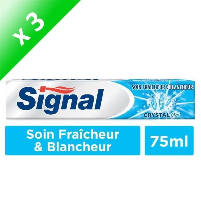 SIGNAL Lot de 3 dentifrices - Crystal gel avec microparticules blancheur - 75 ml