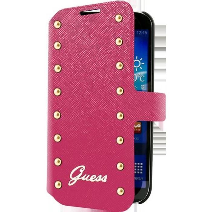 GUESS Etui à rabat pour Samsung Galaxy Trend Lite - Clouté - Rose