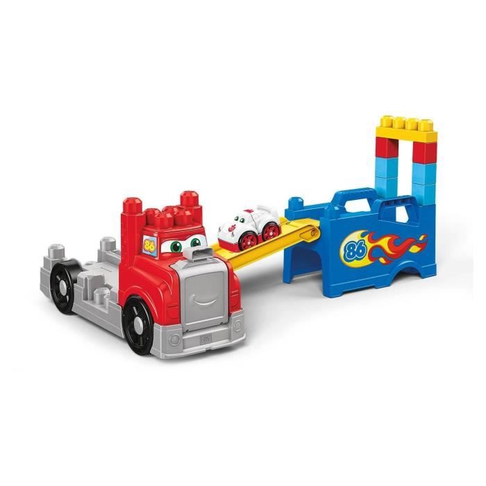 MEGA BLOKS - jouet Mon Camion de Course - Briques et jeu de construction - Camion transformable en piste de course - 8 blocs - 12 m