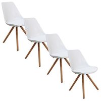CHAISE Lot de 4 chaises design blanc VELTA CHAISE Lot de 4 chaises design blanc VELTA