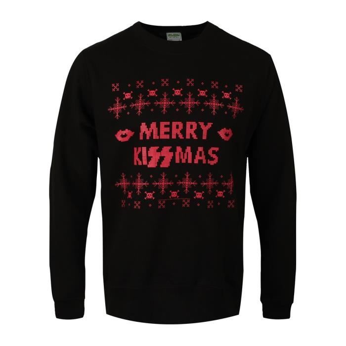 PULL DE NŒL Merry KISSmas Noir et Rose Mixte Homme et Femme