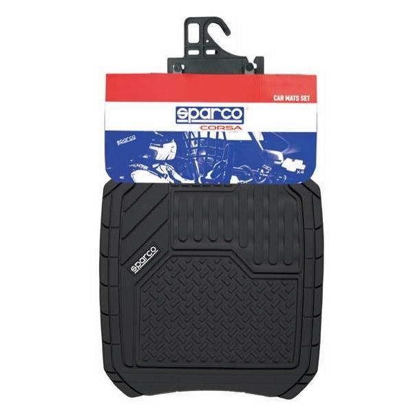 SPARCO Lot de 4 Tapis de sol - PVC - Noir