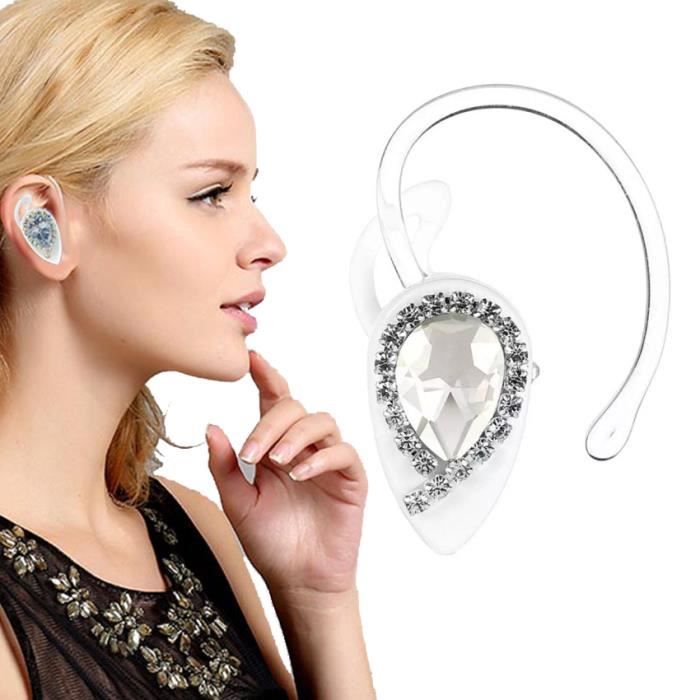 Femmes Bling Bling Strass Intégré Sans Fil Casque Mini Encastré